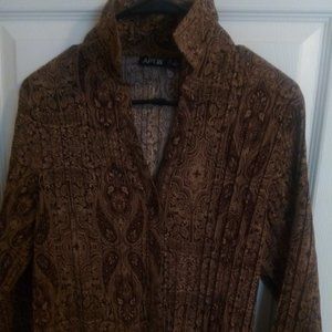 Women's blouse/top, button front, 20" long sleeves